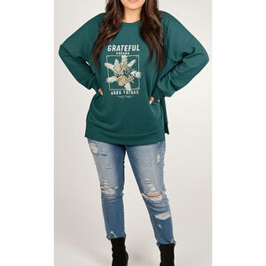 Lane Bryant “Grateful” Graphic High Low Sweatshirt Plus Size 22/24 NWT